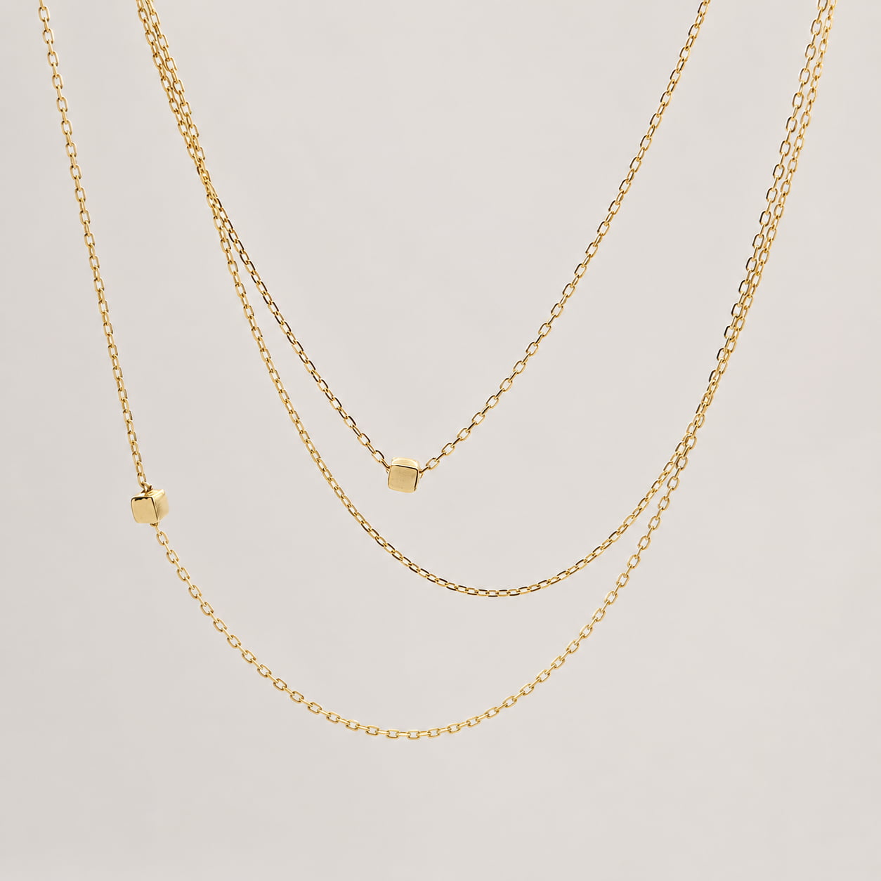14K Sárgaarany Minimalista Többsoros Nyaklánc